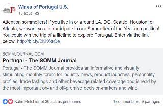 Social Media: O evento foi partilhado na página de Facebook Wines of Portugal EUA Foi realizada uma