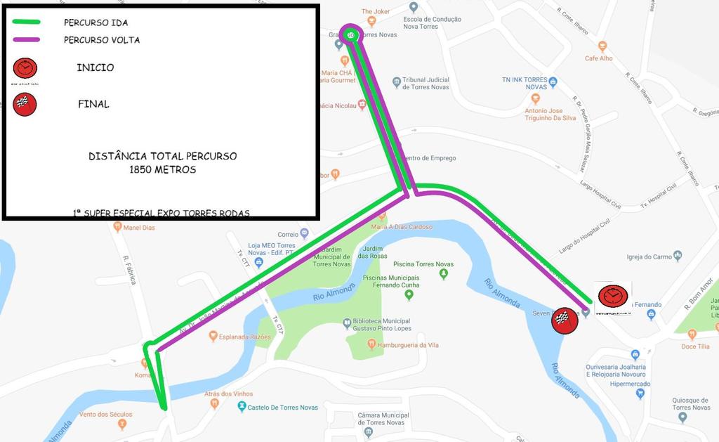 1.º Itinerário de Estrada ANEXO I - Descrição da Prova 1 - Disposições gerais: 1.1 - A prova será disputada na vertente regularidade sport. 1.2 - Constará de um percurso único de 1,85 Kms com 1 passagem para reconhecimento e duas passagens de classificação.