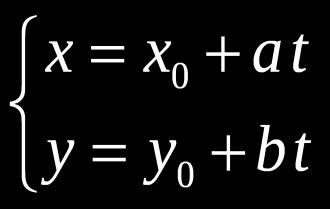 PARA PRATICAR: 1. Determine a equação paramétrica da reta determinada pelo ponto P (2, -3) e pelo vetor V(1, 2)