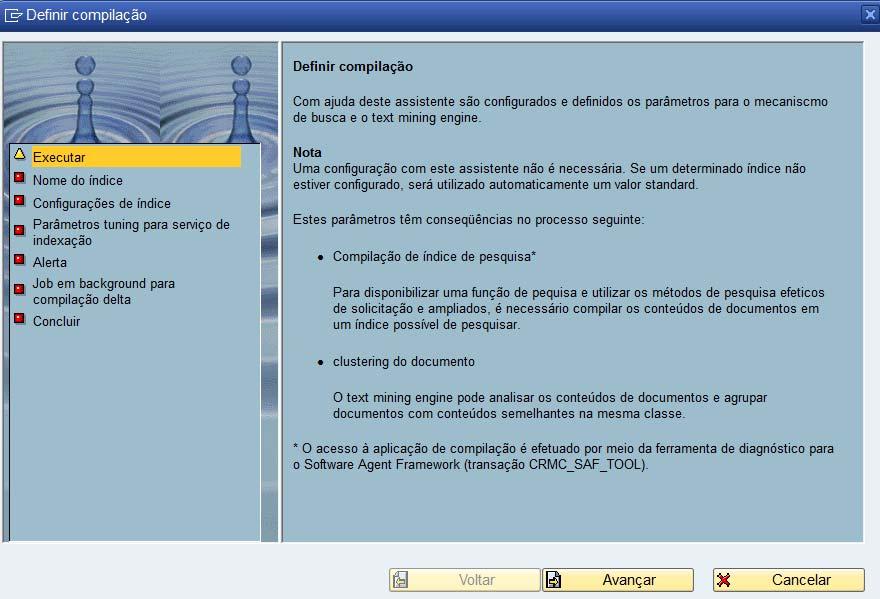 Artigo - Blog Guia de Configuração SAP T REX Descrição Breve Código da transação SAP IMG menu Definir a forma de compilação da base de conhecimento N/A Customer Relationship Management > Enterprise