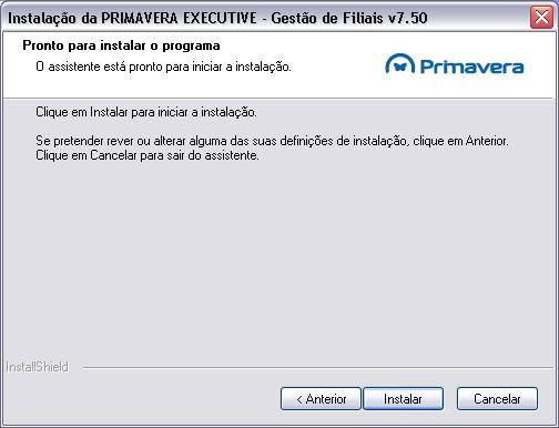 Caso a Gestão de Filiais tenha sido instalada com sucesso o assistente