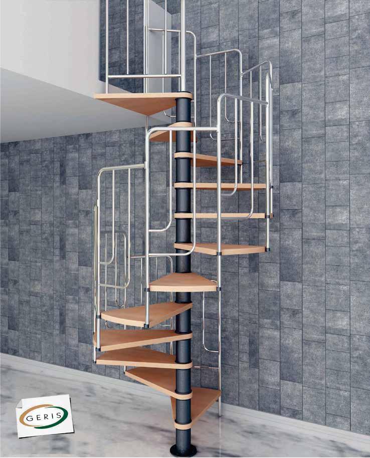 01 Escadas Easy Stair Cores Degraus: Noce Rovere Corrimão Inox Polido Aço pintado preto Montagem fácil e