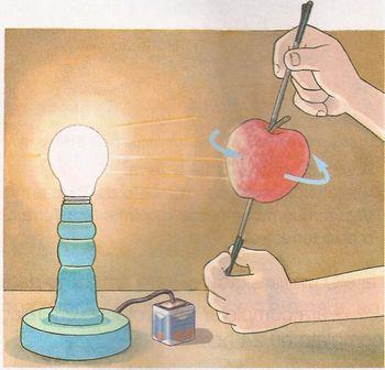 Espete a fruta que escolheu no palito de churrasco, acenda a vela e fixe-a no pires; (Pode usar lâmpada ou lanterna.