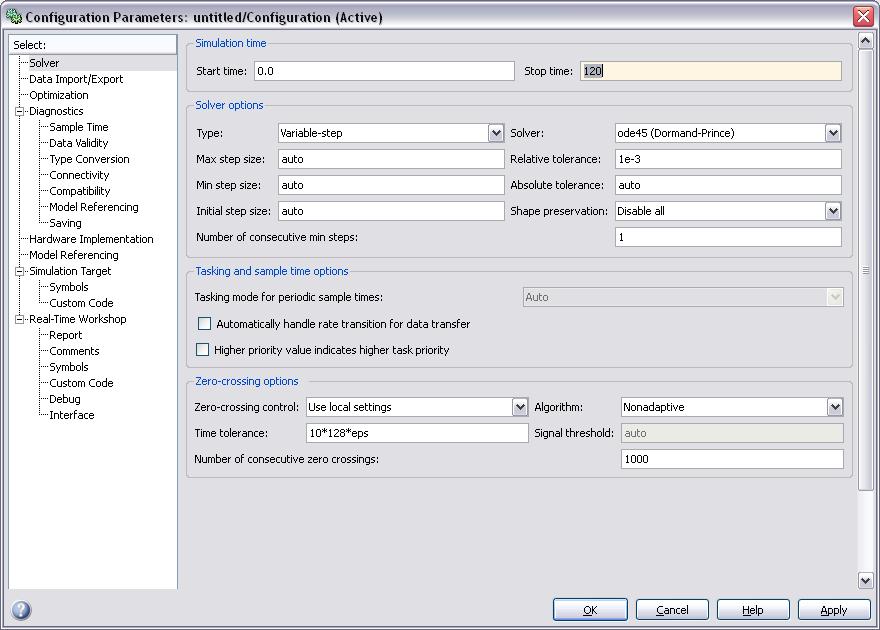 Configurando a simulação