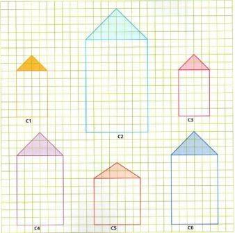 Responda os espaços em branco com: não é semelhante, é uma redução, é uma ampliação ou geometricamente igual. A) C2 é C1. B) C1 é C2. C) C3 é C1.