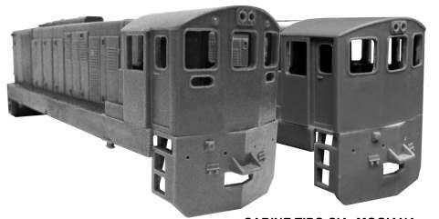 locomotivas escala 1:87 CARCAÇAS DE LOCOMOTIVA G12 Produzidas sob encomenda e disponíveis em quatro configurações: î Com cabine de teto arredondado (fase I) - cód.