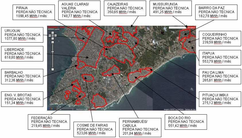 MAPA DAS ÁREAS URBANAS SUB NORMAIS DE