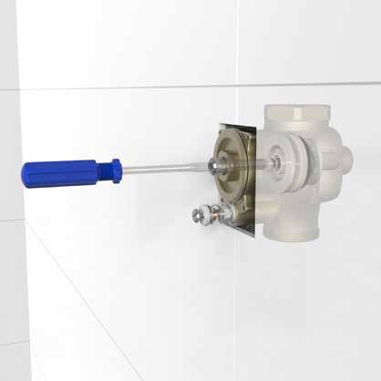 Con la válvula general del baño ahora abierta, regule el flujo de la descarga abriendo o cerrando la válvula integrada de la válvula hasta encontrar el tiempo de descarga ideal.