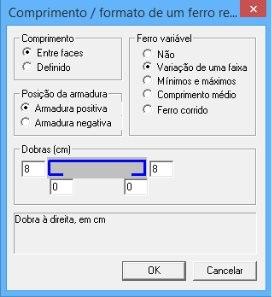 Todos os dados preenchidos anteriormente podem ser facilmente definidos na Barra de Dados de Ferro e na Barra de Ferros Retos, conforme indicado a seguir. 4.