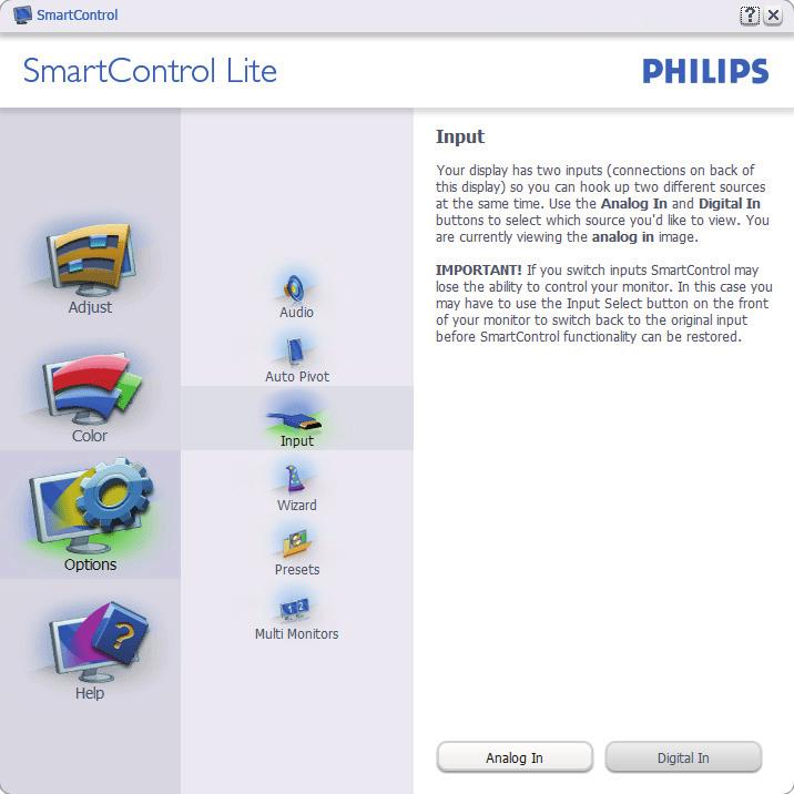 A opção Executar no arranque está predefinida para Activar. Quando esta opção está desactivada, o SmartControl Lite não arranca ou aparece no tabuleiro de sistema.
