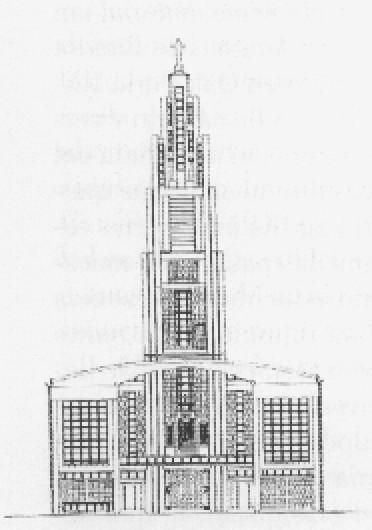 a posição do campanário no centro da fachada (figura 37).