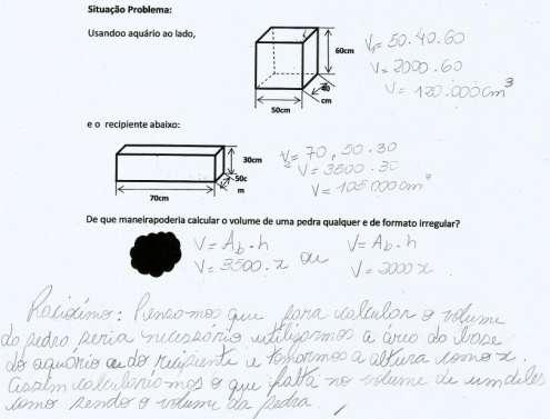 Figura 7 Registro escrito dos alunos A metodologia usada permitiu à professora posicionar-se quanto aos questionamentos dos alunos.