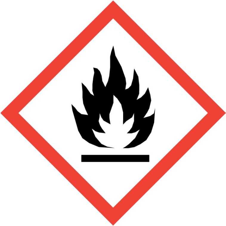 br 2 Identificação de perigos - Classificação da substância (de acordo com a ABNT NBR 14725-2): - Inflamável, Categoria 2 - Elementos de rotulagem (de acordo com a ABNT NBR 14725-2): - Pictograma: -