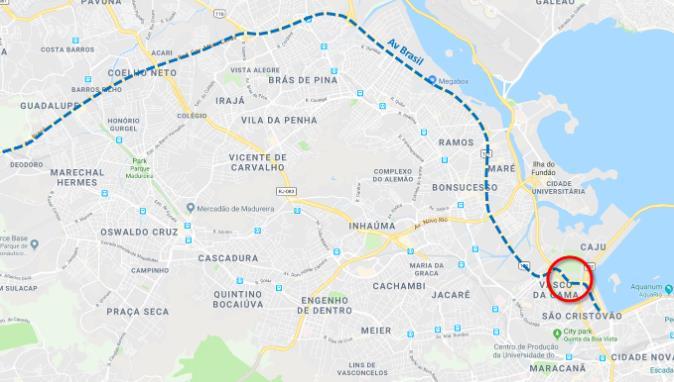 será fechado na madrugada do dia 11 de maio para o dia 12 de Maio (sábado para domingo). Os veículos com destino à Ponte Rio-Niterói devem ficar atentos ao desvio, que será realizado pela Av.