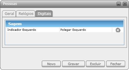 Surge a tela abaixo: Serão exibidos os dedos das digitais cadastradas no equipamento ou no RBDigiCad.