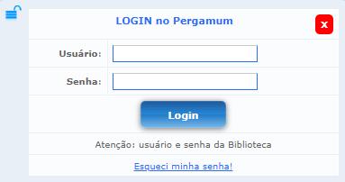 Para acessar, o usuário entrará com o mesmo padrão atual de acessos (login e senha) utilizados para empréstimo,
