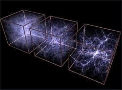 O efeito da lente gravitacional permite determinar a massa do aglomerado de galáxias e propriedades da galáxia distante.