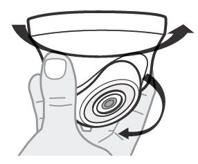 6. Encaixe o anel externo e movimente a dome para ajustar a posição da câmera.
