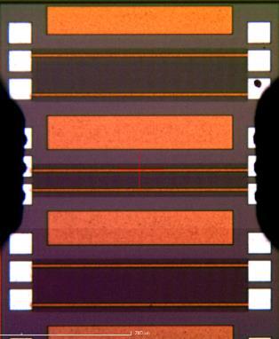 As fotografias foram tiradas com um microscópio óptico no Laboratório francês IMEP-LAHC durante a etapa de