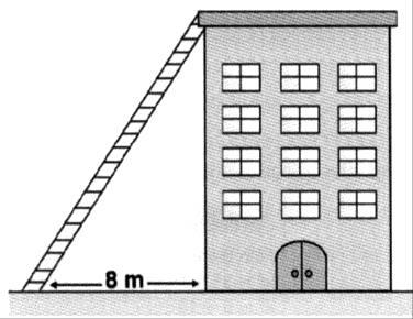 2) A figura mostra um edifício que tem 15 m de altura.