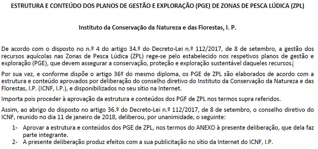 5.8. ESTRUTURA E CONTEUDO DOS PLANOS DE GESTÃO E EXPLORAÇÃO DE ZONA