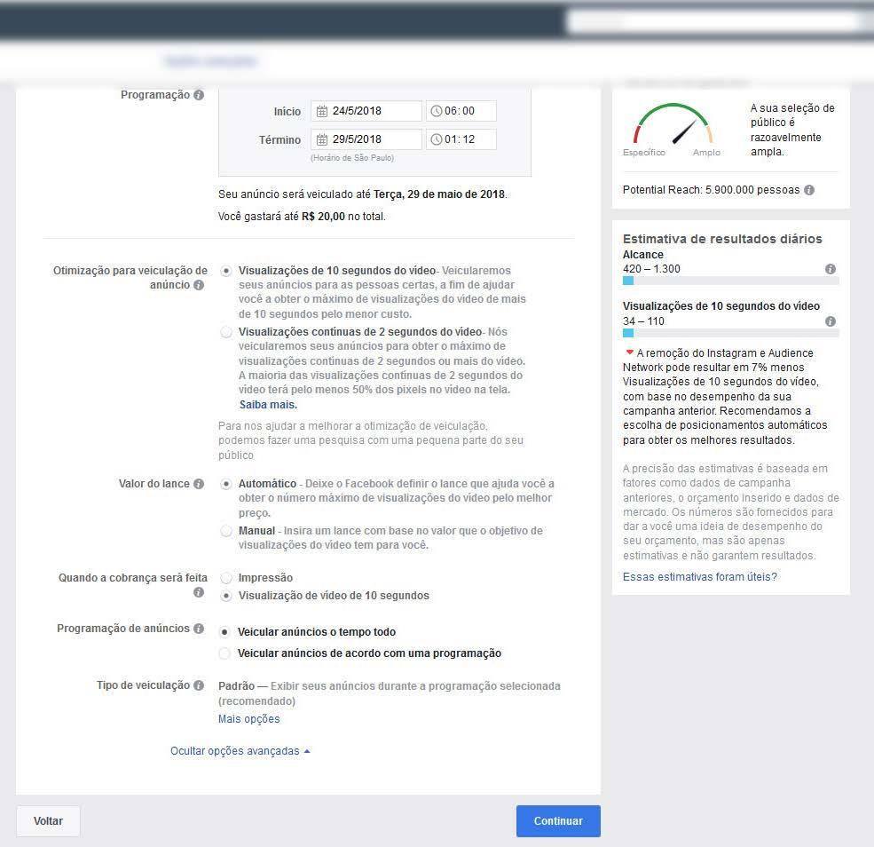 DEFINA A PROGRAMAÇÃO Agora vamos configurar a veiculação.