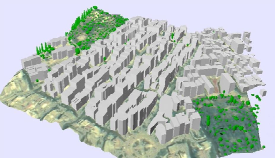 Geração de Modelos Digitais 3D O Modelo digital de Elevação (MDE) consiste na representação da superfície geográfica através da modelagem em 3D que pode considerar as altitudes da superfície