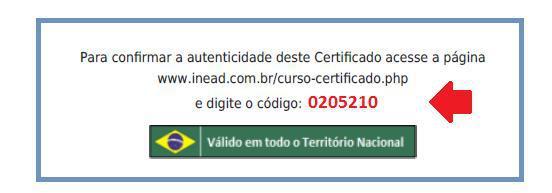 Como Verificar a Autenticidade do Certificado Digital Como provar que o certificado é verdadeiro e reconhecido pelo INEAD - Instituto Nacional de Ensino a Distância?