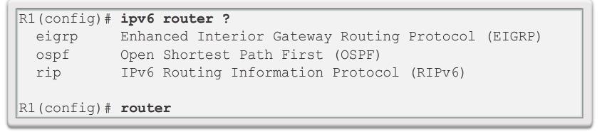 Protocolos de roteamento IPv6 Protocolos de roteamento dinâmico Protocolos de roteamento IPv6 Os roteadores da Cisco são compatíveis com diversos protocolos de roteamento