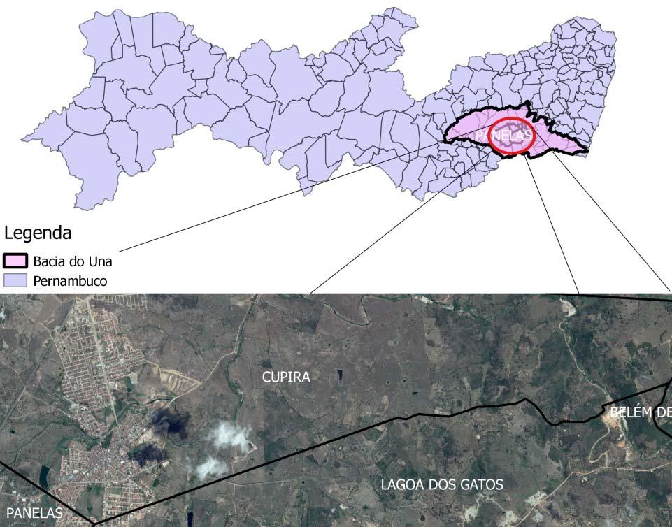 555 O município de Panelas (Figura 2) está localizado na mesorregião do Agreste e na Microrregião Brejo do Estado de Pernambuco, limitando-se a norte com Altinho, a sul com Quipapá e Jurema, a leste