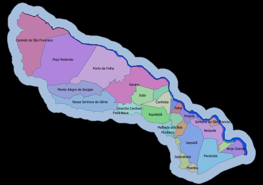 de Sergipe 400,36 Muribeca 28,32 Neópolis 260,00 Nossa Senhora da Glória 494,75 Nossa Senhora de Lourdes 77,63 Pacatuba 377,01 Pirambu 67,58 Poço Redondo 1.