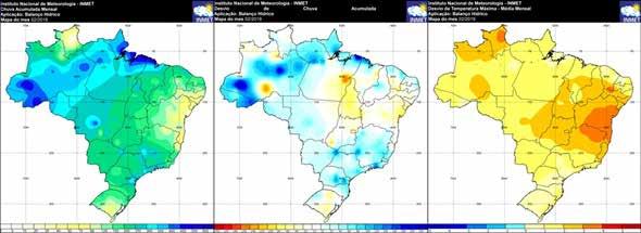 Precipitação Anom. da temp. máxima média Fonte: Inmet.