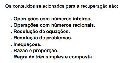 TRABALHO RECUPERAÇÃO FINAL - MATEMÁTICA 7º ano 1 Na reunião de condomínio do edifício Vila Nova, o síndico apresentou o saldo das contas do prédio nos primeiros seis meses do ano, conforme as