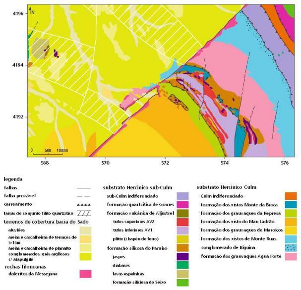 2. ENQUADRAMENTO GEOGRÁFICO E GEOLÓGICO DO DEPÓSITO MINERAL DE FEITAIS em relação à abertura, simetria e posição, sendo acompanhadas de xistosidade do plano axial bem desenvolvida (Oliveira e