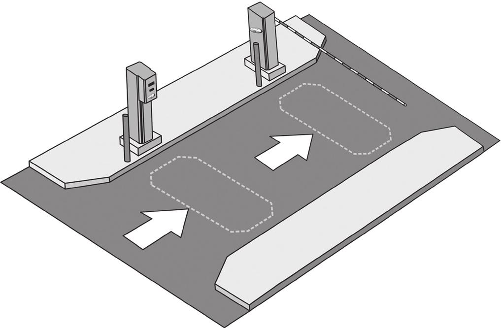 7. Vista de uma entrada/saída simples automatizada: EXPEDIDOR/RECOLHEDOR DE CARTÃO PVC CANCELA ELO INDUTIVO ELO INDUTIVO 8.