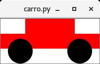 Visualização e gravação from creation import * CORPO_CARRO = above( 'center', rectangle(100, 30, fill('red')),