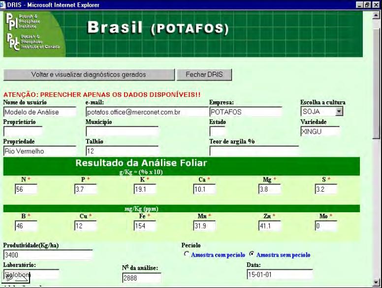 Formulário para cadastro dos