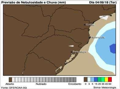 Dados Meteorológicos Previsão do tempo: A chuva dará trégua na região Sul a partir de terça-feira. As temperaturas começam a subir durante a semana.