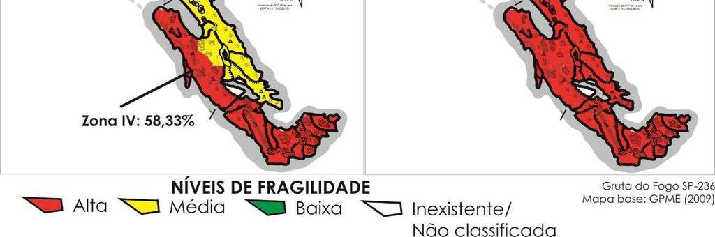 Figura 4 Comparação entre o mapa de fragilidades integradas (A) e o mapa de fragilidades máximas (B).