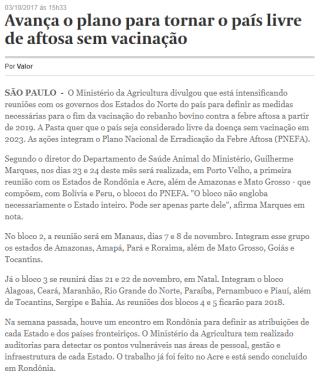 Estratégia 1: Zonas Livres da doença Implantação progressiva e manutenção de zonas livres da doença, de acordo com as diretrizes da OIE (MAPA, 2011) Estrutura OIE Revisão Assembéia Mundial de