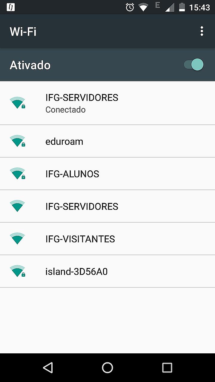 Abra as configurações de rede Wi-Fi de seu android.