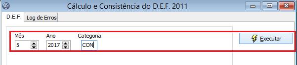 Envio das informações para o Portal Rede VW Após gerar o DEF, é necessário gerar o arquivo para envio ao Portal Rede VW. As categorias MAT e CON devem ser enviados pela Revenda Matriz.