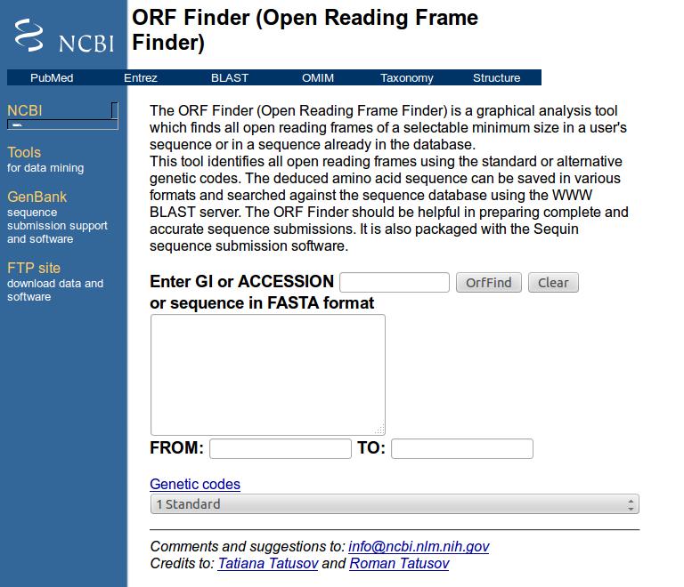O Jogador: ORF Finder ORF = Open reading