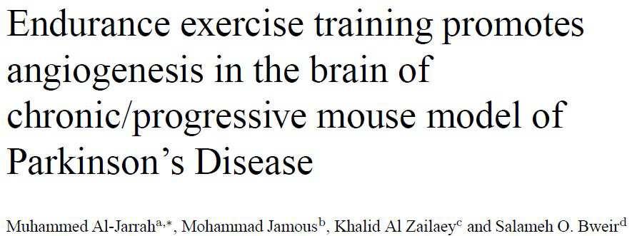 Objetivo: Avaliar o efeito do exercício em esteira sobre os marcadores de angiogêneseno estriado de ratos parkinsonianos