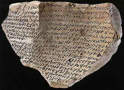 Escrita egípcia 3. Escrita Demótica: Exemplo de escrita demótica. Escrita mais simples e popular.