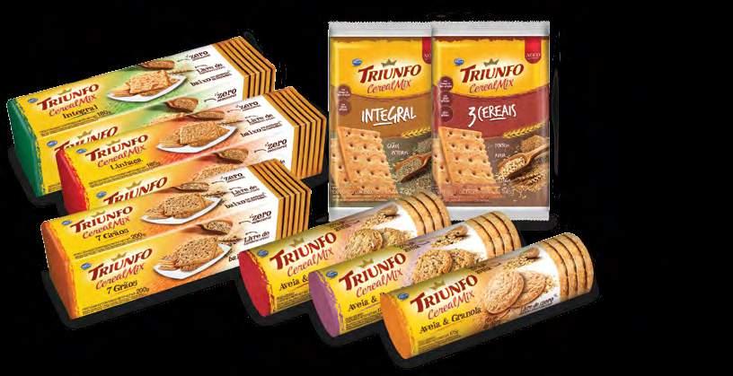 BISCOITOS saudável Produtos com zero gordura trans e zero colesterol. concorrente Belvita, Jasmine, Nesfit, Quaker, Vitao e Cereale. Triunfo Cereal Mix é o jeito gostoso e saudável de se alimentar.