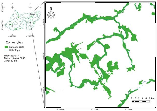 PATRÍCIO, M.B.; COUTO, E.V. do RESULTADOS E DISCUSSÃO Os fragmentos florestais que compõem as vegetações ciliares do município possuem uma área de 17,96 km².