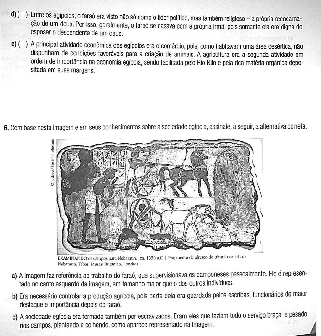 V F C) NO ANTIGO EGITO, REALIZA-SE COMÉRCIO COM POVOS DISTINTOS, COMO OS FENICIOS, PRINCIPALMENTE POR MEIO DE TROCAS, POIS NÃO EXISTIA UM SISTEMA MONETÁRIO.