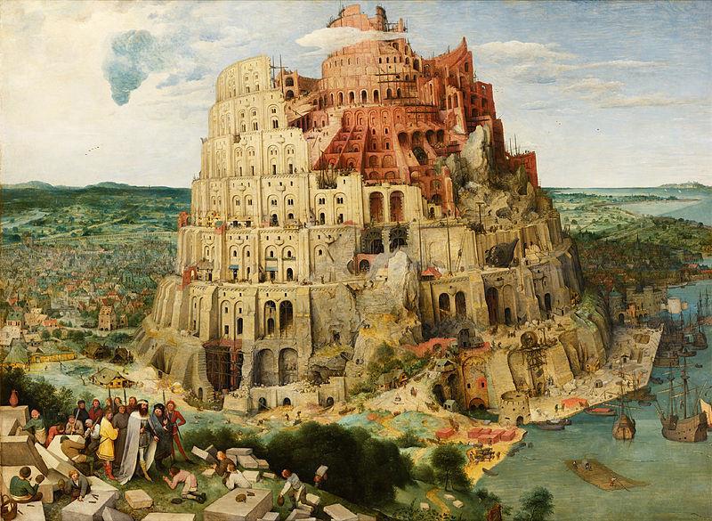 A Torre de Babel, Pieter Brueghel, o Velho (1563). Toda a terra tinha uma só língua, e servia-se das mesmas palavras.