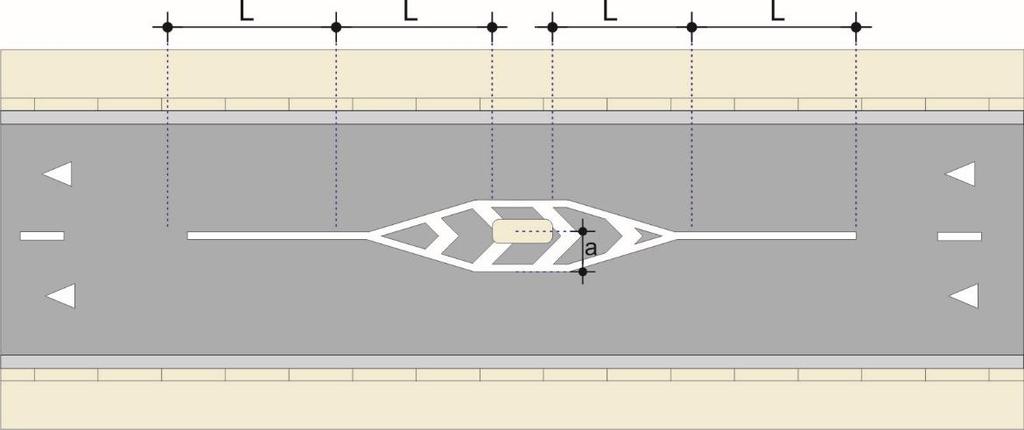 4.4.2.4 Obstáculos permanentes na pista Os obstáculos permanentes existentes no leito de uma via/pista, devem ser convenientemente sinalizados, a fim de evitar de choque dos veículos com os mesmos.